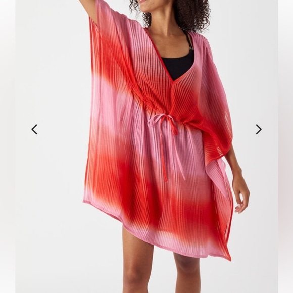 Accessorize London NWT Swim Cover-up Ombre Pleated Kaftan Vacation Resortwear - Picture 11 of 11